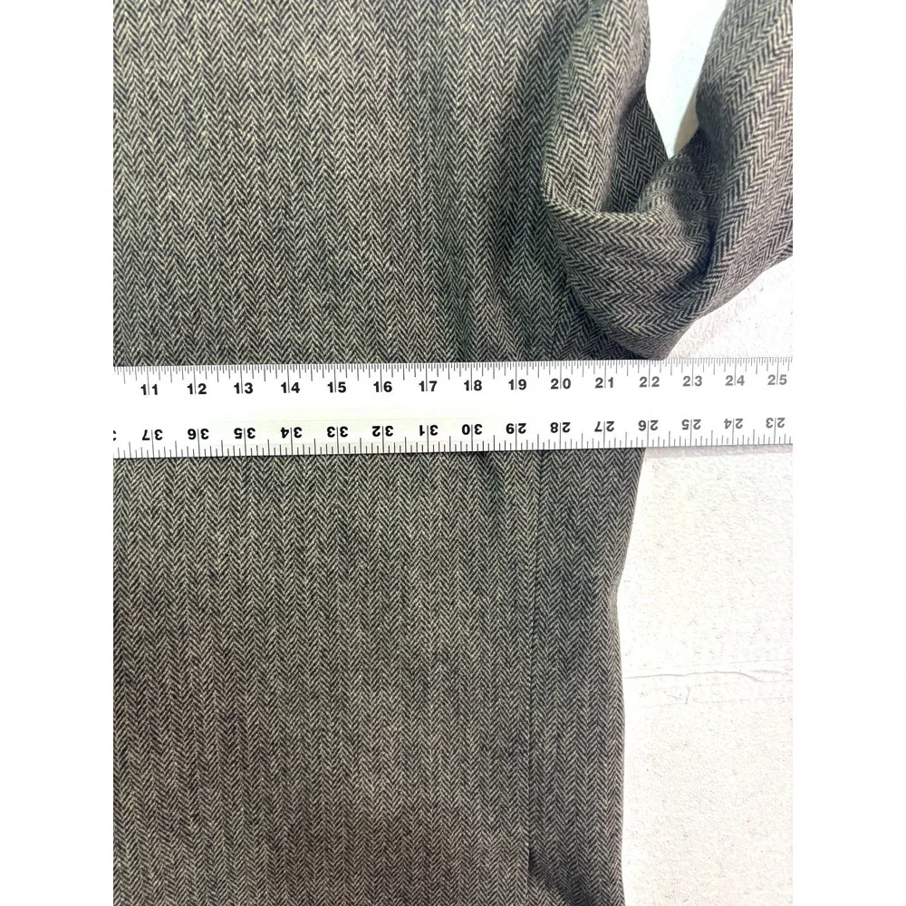 vtg Y2K Gap‎ Large 42R Gray Herringbone Tweed Blazer Jacket Sport Suit Coat Wool